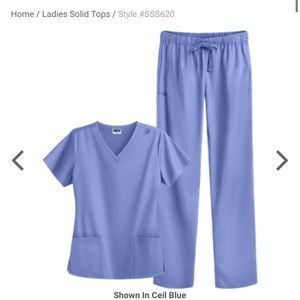 Size XS Light Blue Scrub Top and Bottoms